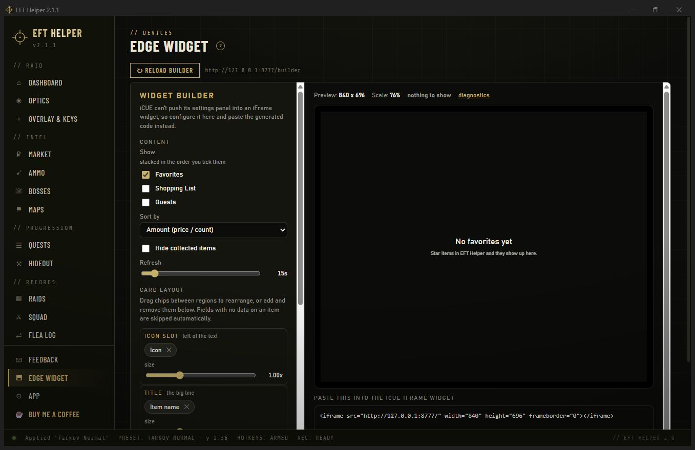 Edge widget builder